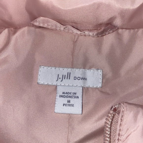J Jill Down Filled Vest Women Medium Petite Pink Puffer Zip Vest - Picture 3 of 6
